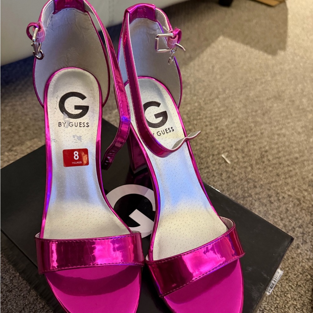 G by Guess Shiny Fuchsia Heels